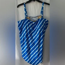Swimsuits for all Plus Size 24 Blue/white Tankini swim top. Never worn.