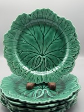Vintage Wedgwood Cabbage Leaf Plates Majolica England Etruria Barlaston 3 Avail