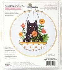 Dimensions 72-76916 Cat Planter Embroidery Needlepoint Kit for Beginners