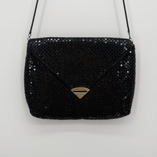 Vintage Black Mesh Metal Crossbody Purse Evening Formal