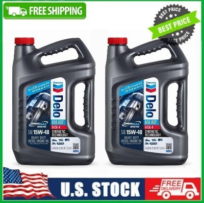 (2 pack) Chevron Delo 600 ADF 15W40 Heavy Duty Diesel Motor Oil, 1 Gallon