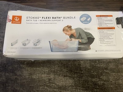 Stokke Flexi Bath Bundle V2 Foldable Baby Bathtub + Newborn Support Sand  Beige | eBay