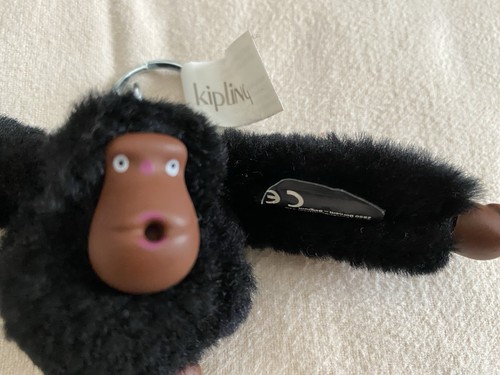 Kipling Monkey Keychain NWT Dark Brown Furry Vintage Hard To Find - Picture 3 of 5