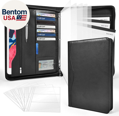 3-Ring Padfolio Portfolio Binder Organizer,Pu Leather Folder Binder Business Pla