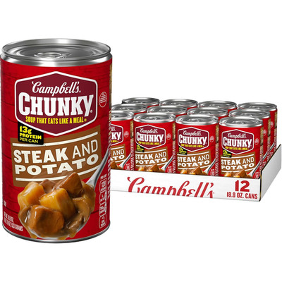 Campbell S Chunky Soup, Steak and Potato Soup, 18.8 Ounce Can (Pack of 12)