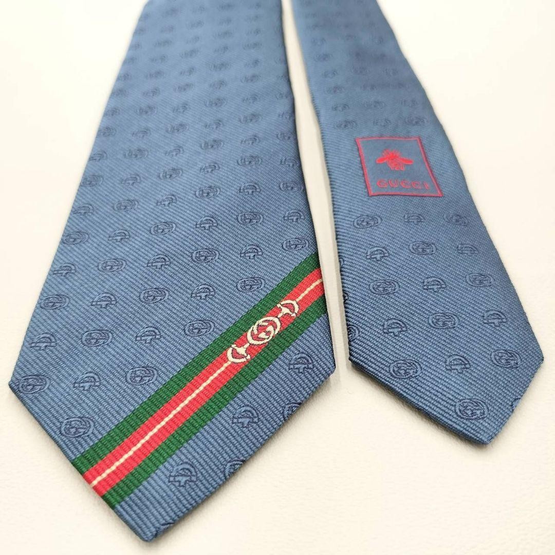 GUCCI Narrow Tie Interlocking GG Pattern Mint Unu… - image 2