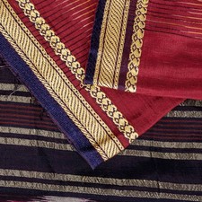 Sanskriti Vintage Red Pure Cotton Saree Ikat Hand Woven Pochampally 4.5 Yd Sari