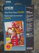 Epson Value Photo Paper Glossy 100 Sheets 4x6 New In Box