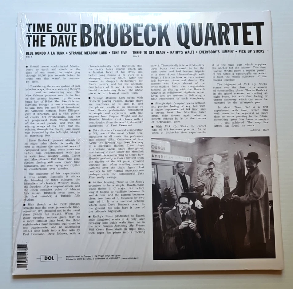 Dave Brubeck Quartet Time Out VINYL LP 50s 180g 2017 EU Deluxe Reissue TESTED EX Foto 3 de 4
