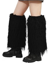 Womens Fluffy Faux Fur Leg Warmers Long Furry Foot Cuffs Girls Winter Cozy Bo...