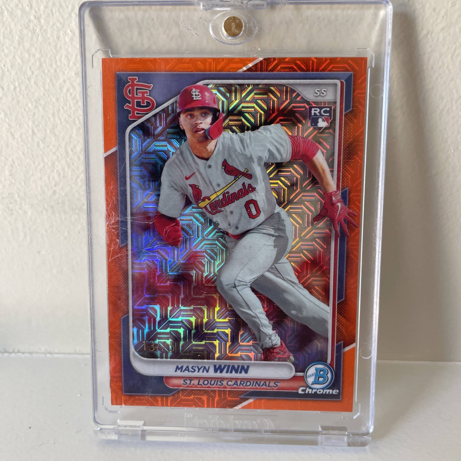 2024 Bowman Chrome - Masyn Winn #61 Orange Mojo Refractor /25 (RC)