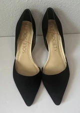 Sole Society Black Heels Women’s Size 8M So-Jenn KidSuede