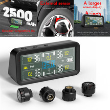 Tire Pressure Monitoring Kit Featuring 6-level Alarm Solar Charging