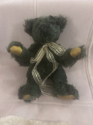 Merrythought Harrods dunkelgrüner Teddybär 30 cm hoch weiches Gelenkspielzeug