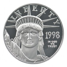 1998-W $100 American Platinum Eagle 1 Oz Platinum Proof *3573 1849.95 per troy oz
