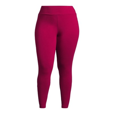 Terra & Sky Plus High Rise Leggings 27  Inseam 0X (14W) Red Rose Sangria
