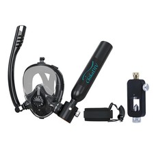 Mini Scuba Tank with Full Face Mask,0.5L Portable Lung Tank Sub Mask, 6-10 Mins
