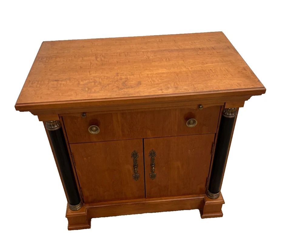 Mesita de noche vintage mesa auxiliar cajón armario nota tirar Thomasville Biedermeier Foto 3 de 4