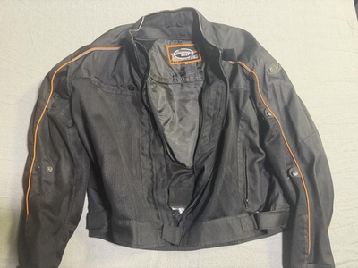 #ad Custom BiLT Jacket Mens 3XL Black Mesh Motorcycle Riding Orange Trim Breathable $29.99