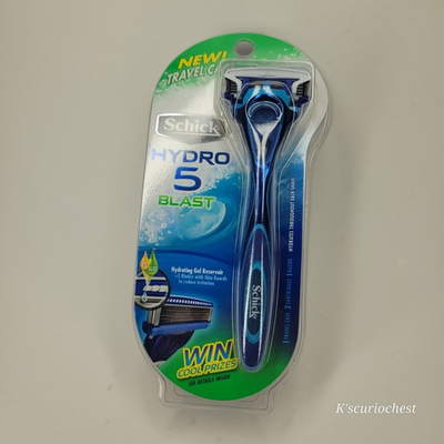 #ad New Schick Hydro 5 Blast Razor Handle 2 Cartridges amp; Travel Case Sealed $14.99