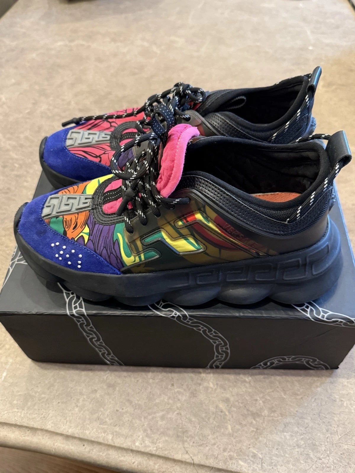 Versace — Versace Chain Reaction Black & Multicolor Trainers - Size 10