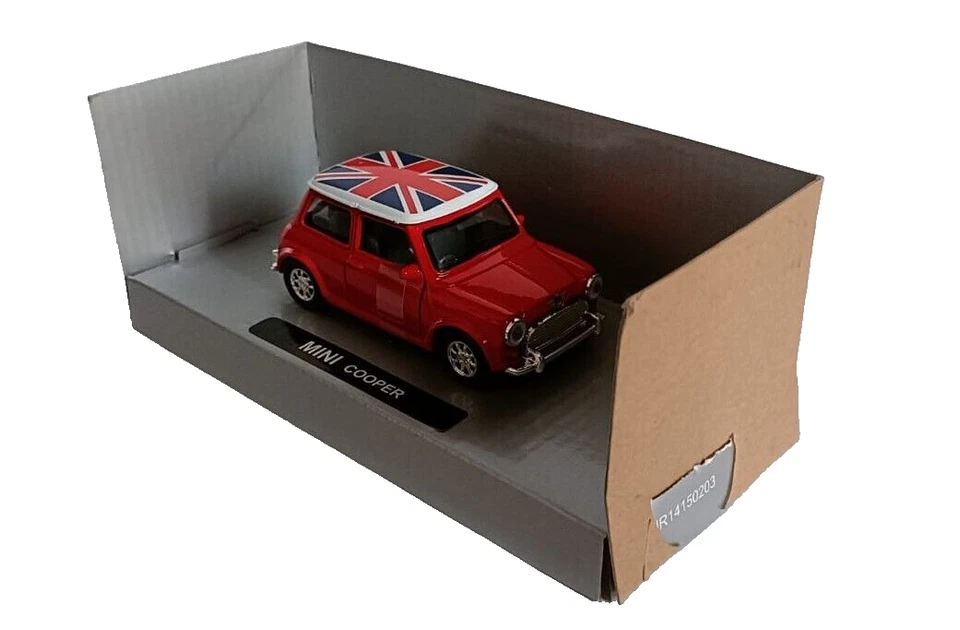 Giocattolo Auto Mini Cooper in Metallo Rossa 9 cm Scala 1:32 New-Ray - Immagine 3 di 4