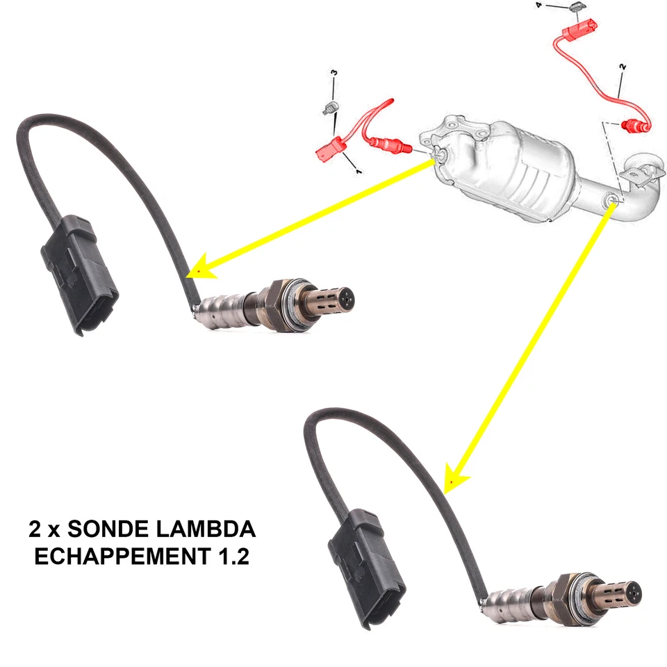 2x Sonde Lambda Echappement prévu pour C1 C3 C4 DS3 108 2008 208 I 301 308 II - Photo 3/4