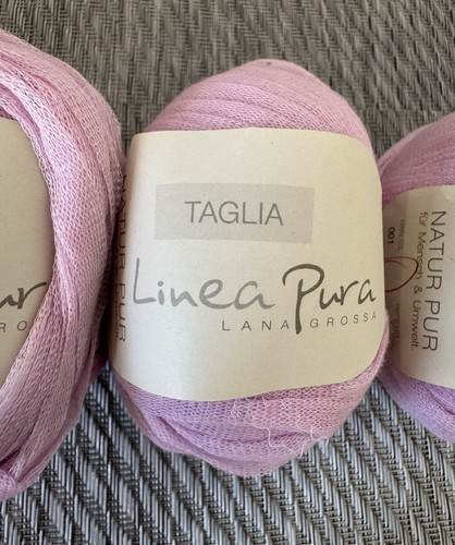 Lana Grossa LINEA PURA TAGLIA Yarn Color#1-Pink 50g/98yds 100% Cotton Lot of 7 - Picture 5 of 8