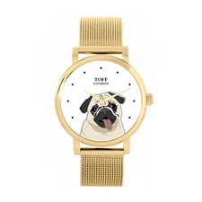 Toff London TLWS-28260 Ladies Beige Pug Dog Head Watch