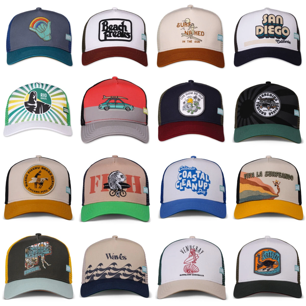Coastal HFT Trucker Cap Collection 2023 Baseball Mesh Cap Surf Beach Costal