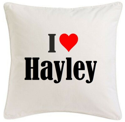 KISSENBEZUG I LOVE HAYLEY 40CMX40CM AUS MIKROFASER