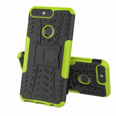 Huawei Y7 (2018) Honor 7C Outdoor Case Tyre Rutschfest Reifen Profil Hülle Grün