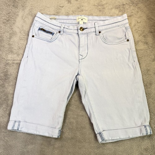 Lee Cooper Shorts Womens 12 Rolled Hem Light Blue Denim Mid-Rise Zip-Fly Pockets - Picture 9 of 21