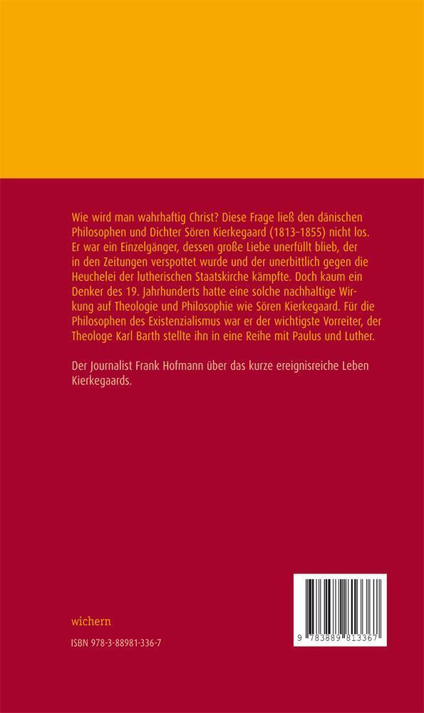 Thumbnail - Sören Kierkegaard | Frank Hofmann | Buch | Wichern Porträts | 144 S. |