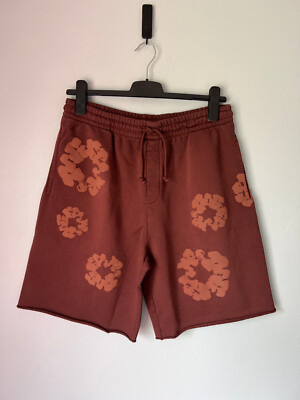 Denim Tears Mono Wreath Sweat Shorts - Size Large - Brown - NEW