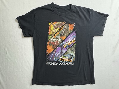 Men s Kings Island Ohio Diamondback Beast Banshee Timbers Shirt Small Y2K VTG