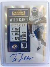 2020 Panini Contenders Terrell Lewis AUTO Rookie RC Wild Card Ticket LA Rams