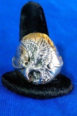 Navajo Eagle 12K Goldfill/Silver Rings Sz 9, 12, 13, 14 Native American Vintage 