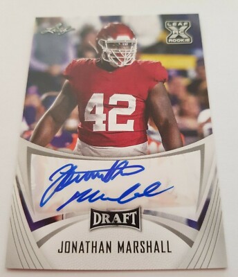 2021 Leaf Draft - 'Jonathan Marshall - Arkansas /Jets' - Auto - RC