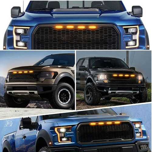 Fit Dodge Ram 1500 2500 3500 Amber Lens LED Front Grille Running Light 3x - Picture 5 of 14