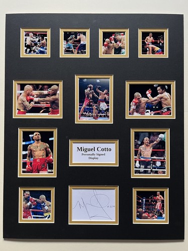 Boxen Miguel Cotto signiert groß 20” x 16” doppelt montiert Display