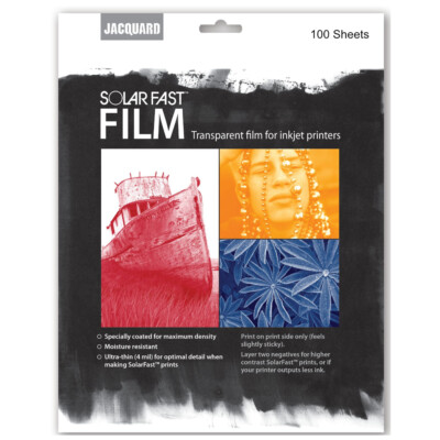 Jacquard Solarfast Film Box mit 100 transparenten Folien für fotografische Negative