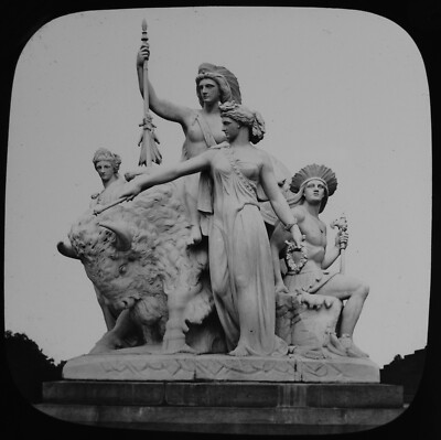 Glass Magic Lantern Slide THE ALBERT MEMORIAL - AMERICA C1890 PHOTO LONDON