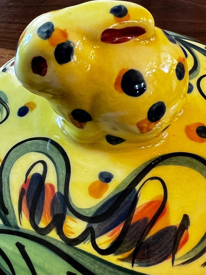 Gail Pittman Early Rabbit Bunny Trinket Box Pottery Signed Handmade