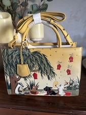 New 'woodland Wanderers' Medium Zip Top Leather Radley Picture Grab Bag Bnwt