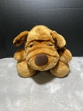 Costco Plush Dog Hand Puppet Barking Brown Shar Pei Puppy 12" Pretend Toy Pet