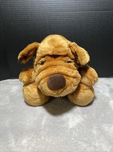 Costco Plush Dog Hand Puppet Barking Brown Shar Pei Puppy 12" Pretend Toy Pet