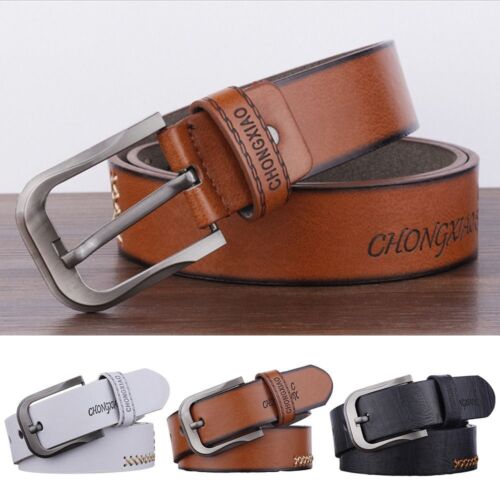 Cowboy Leather Belt Casual Pants Bands Fashion Pin Buckle Waistband  Men's Belt - Picture 1 of 13