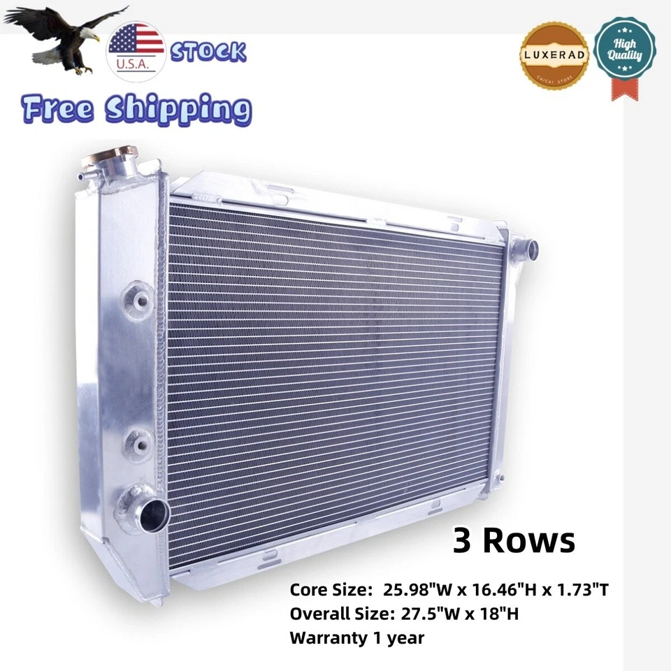3 Rows Radiator For 1970-1971 Lincoln Continental 7.5/Mercury Montego Foto 2 de 4