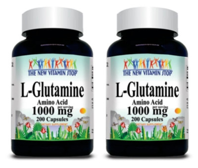 L-Glutamine 1000mg (Free Form) Double Strength 1000mg 2X200 Veg Caps Amino Acid